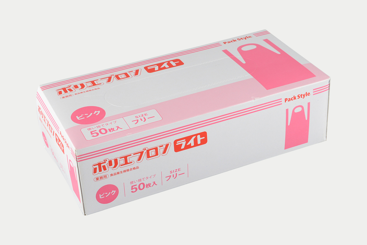 最低価格の サンフラワー 使い捨てポリエプロン ピンク ５０枚 ２８箱