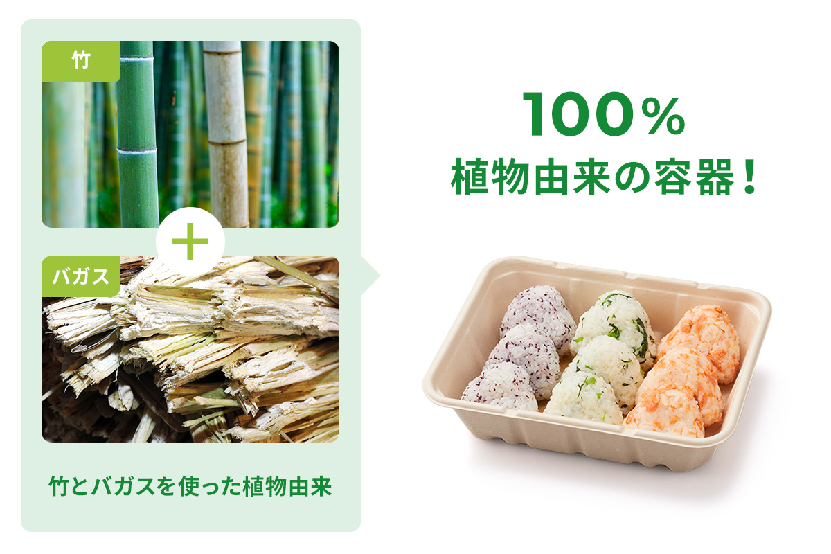 竹とバガスを使った環境に優しい植物由来のエコ容器